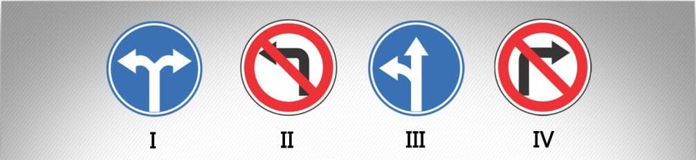 მოცემული საგზაო ნიშნებიდან რომელის მოქმედება ვრცელდება მხოლოდ სავალი ნაწილების იმ გადაკვეთაზე, რომლის წინაც ისინია დადგმული?
