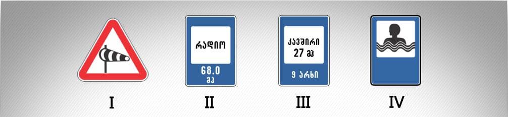 მოცემული საგზაო ნიშნებიდან რომელი იძლევა ინფორმაციას საავარიო სამსახურთან რადიოკავშირის ზონის არსებობის შესახებ?